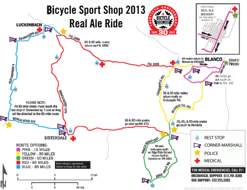 2013 Real Ale Ride - Route Map